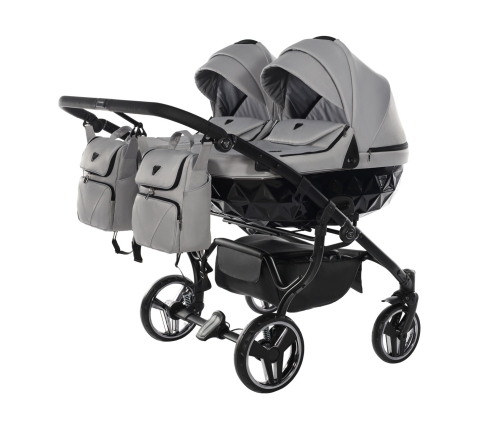 Junama Basic Duo 06 Grey Mist Коляска для двойняшек 2in1