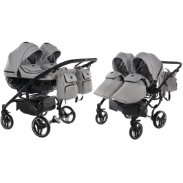 Junama Basic Duo 06 Grey Mist Коляска для двойняшек 2in1