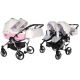 Junama Candy Duo 01 Pink Коляска для двойняшек 2in1