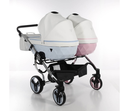 Junama Candy Duo Pink / Blue Коляска для двойняшек 3in1