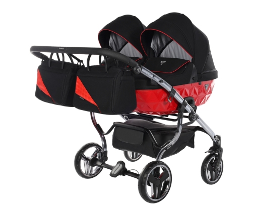 Junama Diamond S-Line Duo 01 Red Dvīņu Ratiņi 2in1