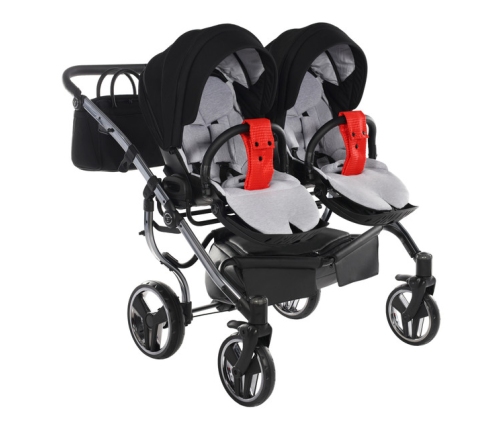 Junama Diamond S-Line Duo 01 Red Dvīņu Ratiņi 2in1