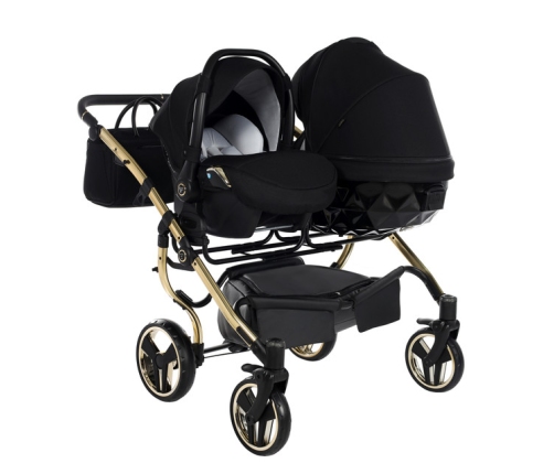 Junama Diamond S-Line Duo 02 Black Gold Dvīņu Ratiņi 2in1