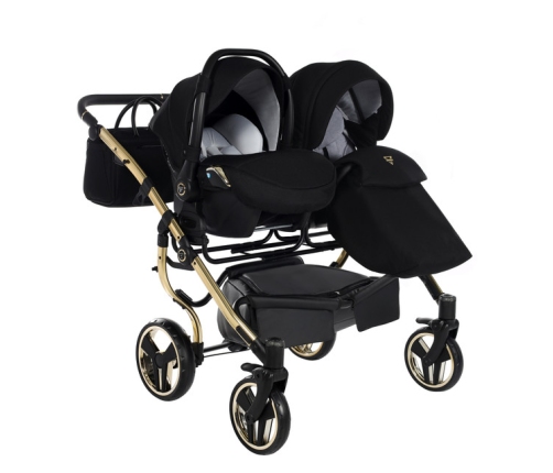 Junama Diamond S-Line Duo 02 Black Gold Коляска для двойняшек 2in1