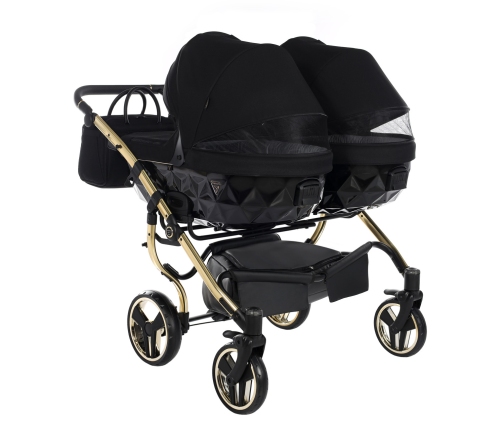 Junama Diamond S-Line Duo 02 Black Gold Dvīņu Ratiņi 2in1