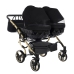 Junama Diamond S-Line Duo 02 Black Gold Dvīņu Ratiņi 2in1