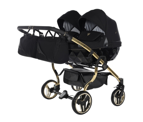 Junama Diamond S-Line Duo 02 Black Gold Dvīņu Ratiņi 2in1