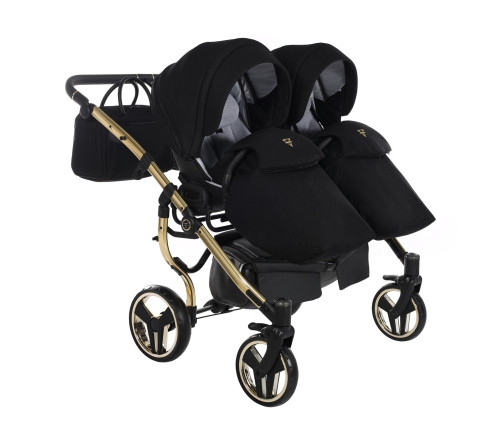 Junama Diamond S-Line Duo 02 Black Gold Dvīņu Ratiņi 2in1