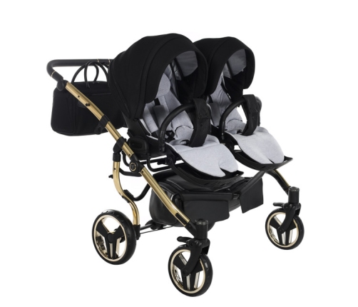 Junama Diamond S-Line Duo 02 Black Gold Коляска для двойняшек 2in1