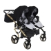 Junama Diamond S-Line Duo 02 Black Gold Dvīņu Ratiņi 2in1