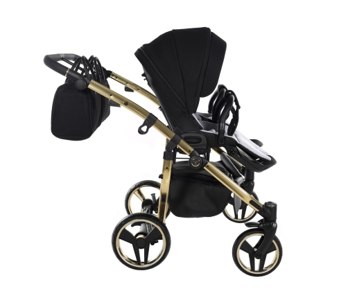 Junama Diamond S-Line Duo 02 Black Gold Dvīņu Ratiņi 2in1