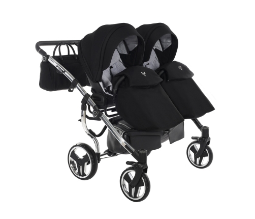 Junama Diamond S-Line Duo 03 Black Grey Dvīņu Ratiņi 2in1