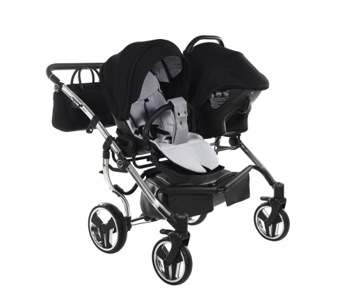 Junama Diamond S-Line Duo 03 Black Grey Коляска для двойняшек 3in1