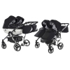 Junama Diamond S-Line Duo 04 White Black Dvīņu Ratiņi 2in1