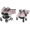 Junama Fluo Line Duo 06 Pink Silver Коляска для двойняшек 2in1