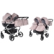 Junama Fluo Line Duo 06 Pink Silver Коляска для двойняшек 2in1