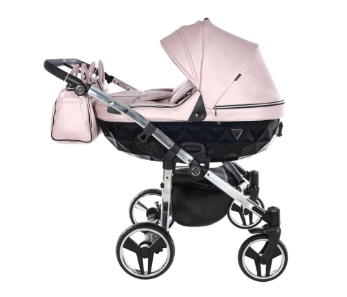 Junama Fluo Line Duo 06 Pink Silver Dvīņu Ratiņi 3in1