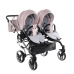 Junama Fluo Line Duo 06 Pink Silver Dvīņu Ratiņi 3in1