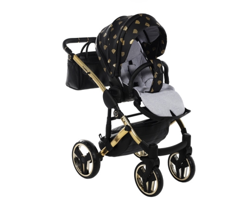 Junama Glow col.5 Black gold Bērnu Ratiņi 2 in 1