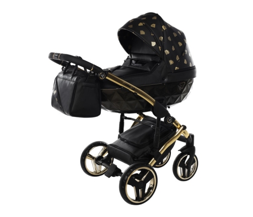 Junama Glow col.5 Black gold Bērnu Ratiņi 3 in 1