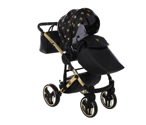 Junama Glow col.5 Black gold Bērnu Ratiņi 3 in 1