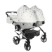 Junama Glow Duo 03 White Silver Коляска для двойняшек 2in1