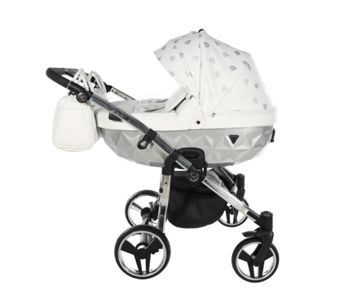 Junama Glow Duo 03 White Silver Коляска для двойняшек 2in1