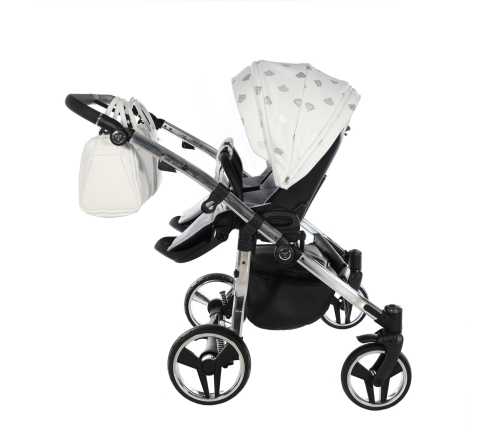 Junama Glow Duo 03 White Silver Коляска для двойняшек 2in1