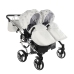 Junama Glow Duo 03 White Silver Коляска для двойняшек 2in1