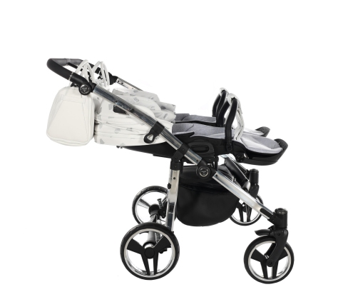 Junama Glow Duo 03 White Silver Коляска для двойняшек 2in1