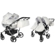 Junama Glow Duo 03 White Silver Коляска для двойняшек 2in1