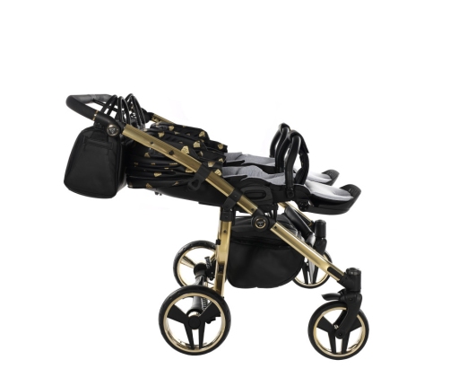 Junama Glow Duo 05 Black Gold Dvīņu Ratiņi 2in1