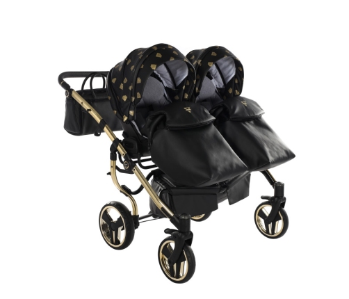 Junama Glow Duo 05 Black Gold Dvīņu Ratiņi 2in1