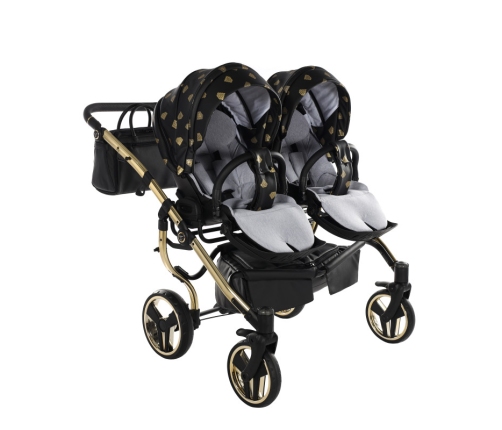 Junama Glow Duo 05 Black Gold Dvīņu Ratiņi 2in1