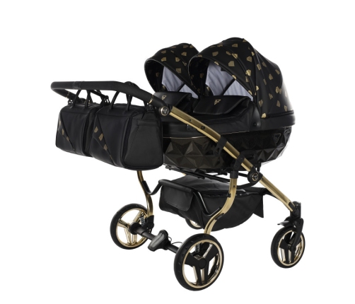 Junama Glow Duo 05 Black Gold Коляска для двойняшек 3in1