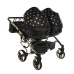 Junama Glow Duo 05 Black Gold Dvīņu Ratiņi 3in1