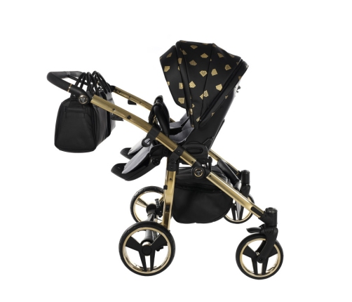 Junama Glow Duo 05 Black Gold Dvīņu Ratiņi 3in1