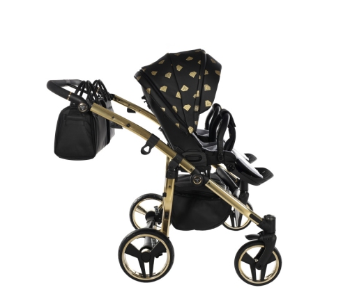 Junama Glow Duo 05 Black Gold Dvīņu Ratiņi 3in1