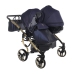 Junama Saphire Duo 01 Navy Blue Dvīņu Ratiņi 2in1