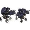 Junama Saphire Duo 01 Navy Blue Dvīņu Ratiņi 2in1