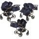 Junama Saphire Duo 01 Navy Blue Dvīņu Ratiņi 3in1