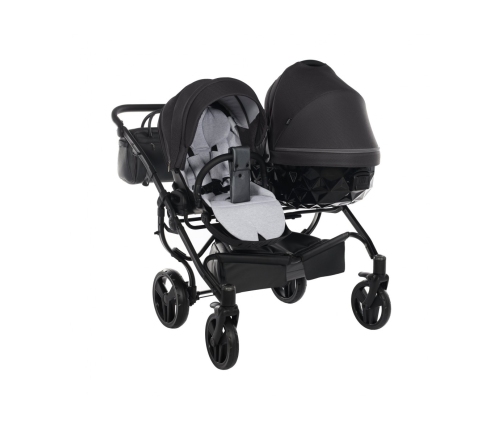 Junama Saphire Duo 02 Black Dvīņu Ratiņi 2in1