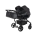 Junama Saphire Duo 02 Black Dvīņu Ratiņi 2in1