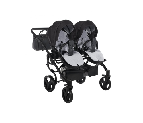 Junama Saphire Duo 02 Black Dvīņu Ratiņi 2in1