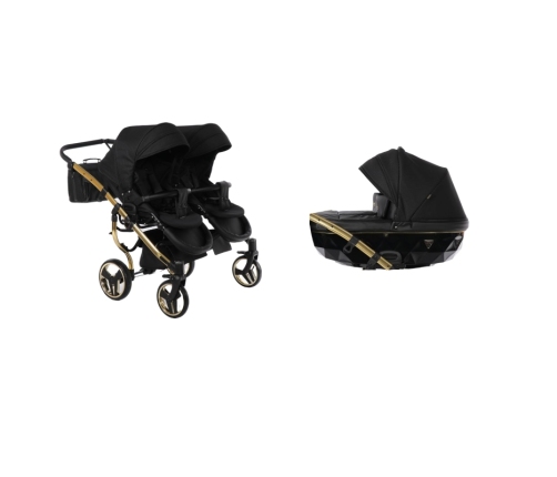 Junama Saphire Duo 03 Black Dvīņu Ratiņi 2in1