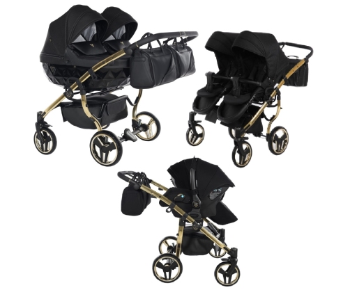 Junama Saphire Duo 03 Black Коляска для двойняшек 3in1