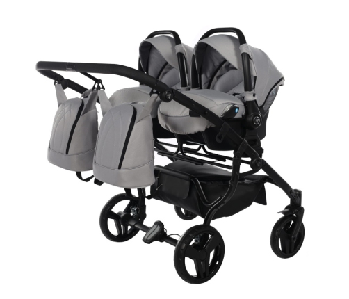 Junama Space Duo 01 Grey Коляска для двойняшек 3in1