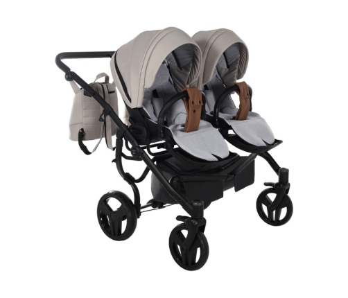 Junama Space Duo 02 Beige Dvīņu Ratiņi 2in1