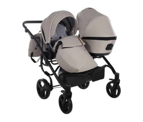 Junama Space Duo 02 Beige Dvīņu Ratiņi 2in1