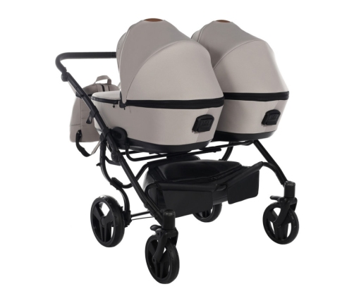 Junama Space Duo 02 Beige Dvīņu Ratiņi 2in1